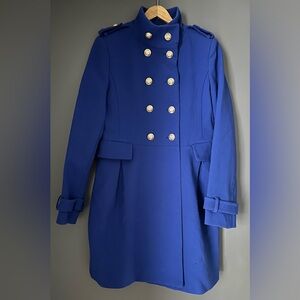 Double-Breasted Royal Blue Women's Coat
